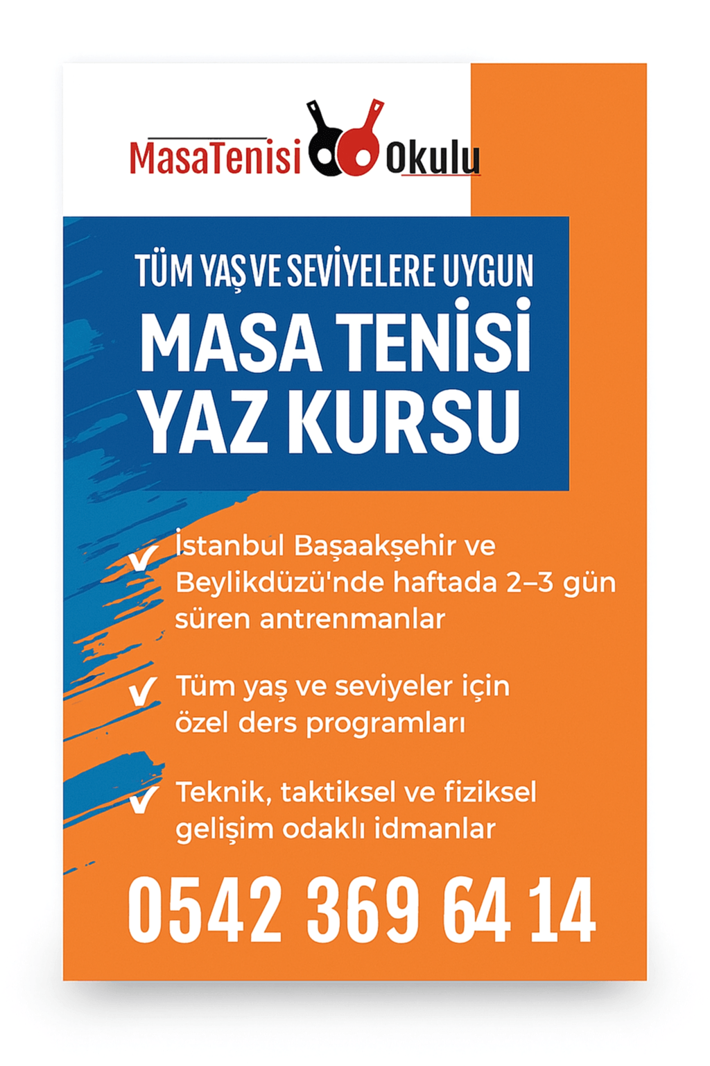 Masa Tenisi Yaz Kursu